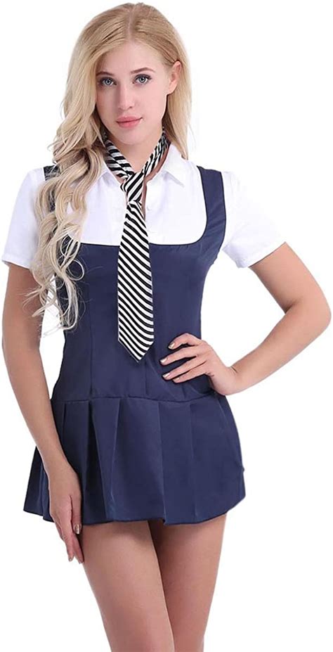 Yeahdor Damen Schlumädchen Uniform Kleider Schülerin Sailor Kostüm