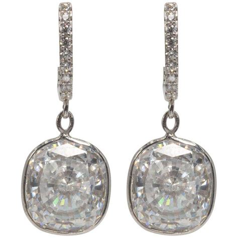 Edwardian Style Cushion Diamond Costume Jewelry Earrings At 1stdibs