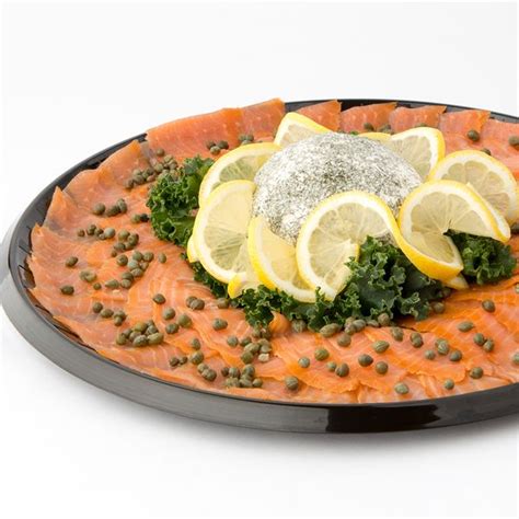 Capers, minced red onion, lemons, dill and either cream cheese or creme fraiche. Smoked Salmon Tray - Two pounds of thinly sliced, smoked ...