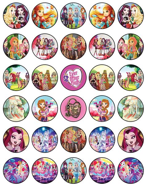 Buy 30 X Edible Cupcake Toppers Themed Of Ever After High Collection Of