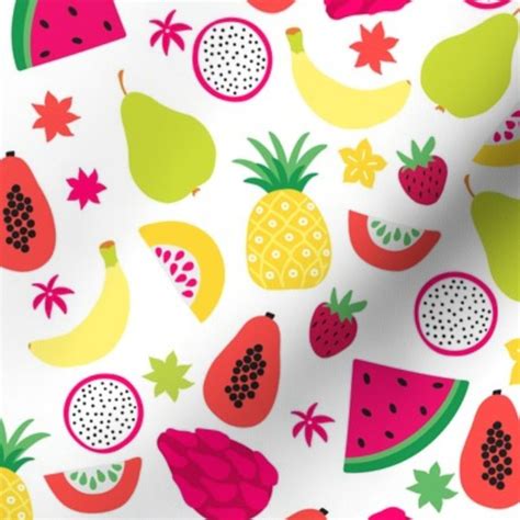 Colorful Fabrics Digitally Printed By Spoonflower Tutti Frutti