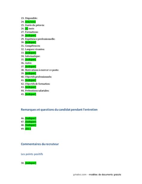 Compte Rendu D Un Entretien D Embauche Par Le Recruteur DOC PDF