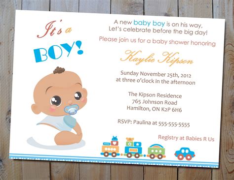 Baby Shower Invitation Its A Boy Blue