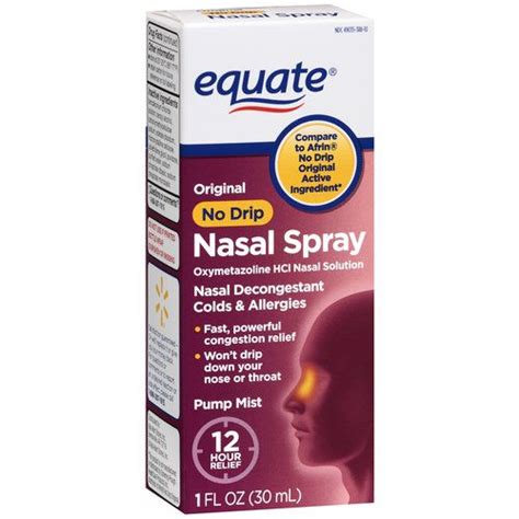 Equate Oxymetazoline Hydrochloride 005 Nasal Decongestantoriginalno Drip12 Hour Nasal