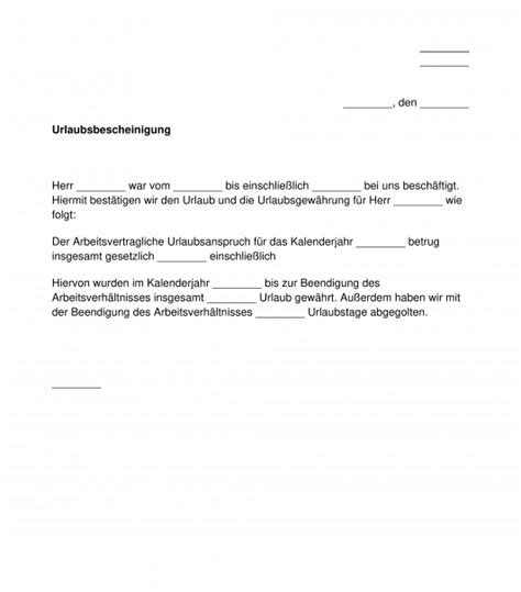 Sie können online einen antrag auf kinderkrankengeld stellen und die ärztliche bescheinigung online versenden. Urlaubsbescheinigung - Muster, Vorlage - Word und PDF