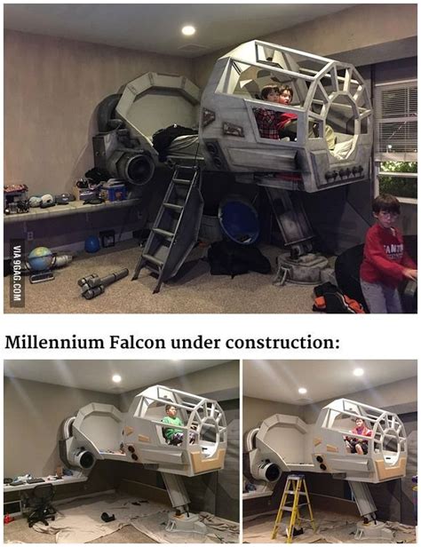 This Father Built His Son A Star Wars Millennium Falcon Bed En 2020