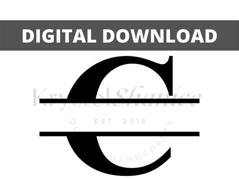 Letter C Split Monogram Svg Digital Download Etsy