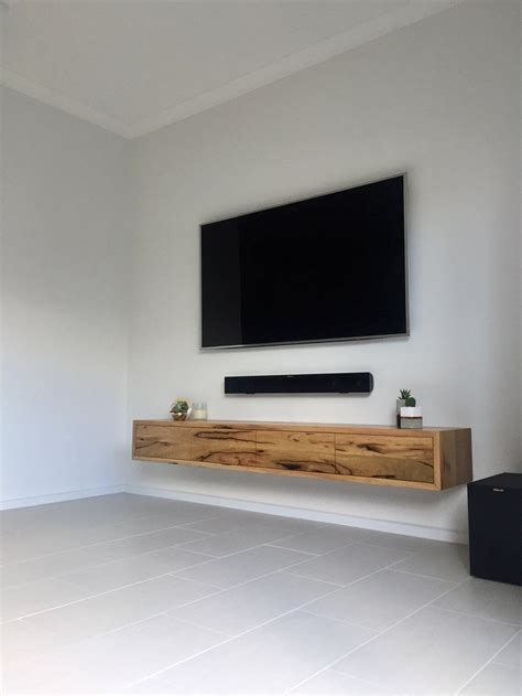 Tv wall mounted cabinet stand high gloss fronts living room unit furniture white. 10 Credenzas to Compliment Your Mounted TV | Floating ...