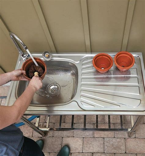 Stainless Steel Outdoor Wash Table Outdoor Sinks Outdoor Garden Sink