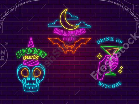 Neon Spooky Signs Freshstock