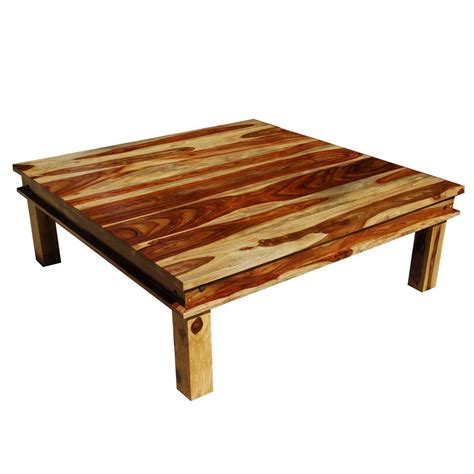 Large Square Wood Rustic Coffee Table