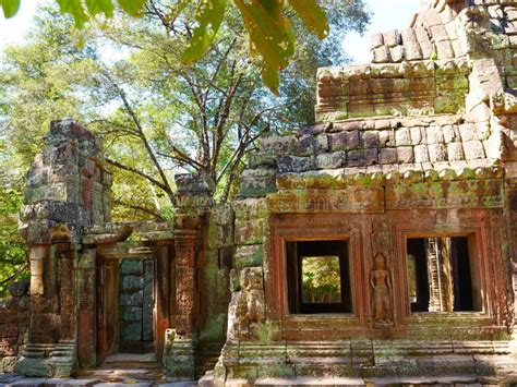 Stone Rock Temple Ruin At Banteay Kdei Part Of The Angkor Wat Complex