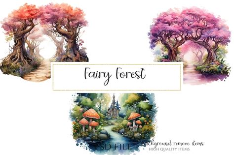 Premium Psd Fairy Forest Clipart Illustration