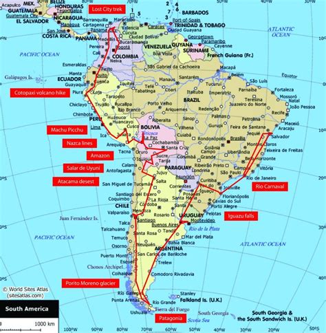 My South America Route South America Destinations Backpacking South