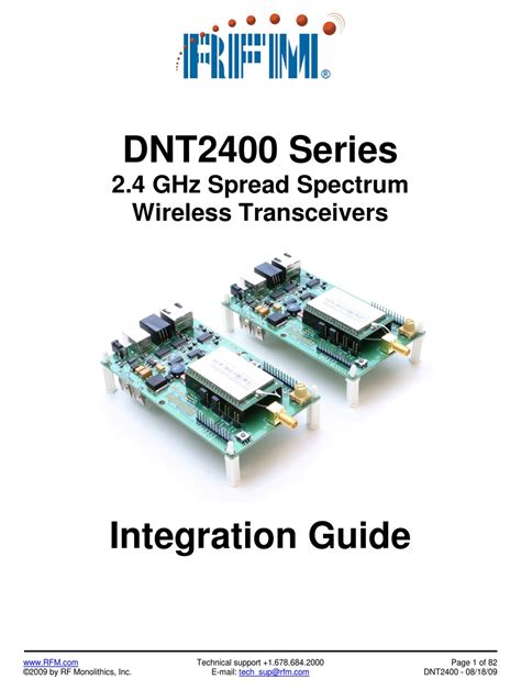 Rfm Dnt2400 Series Integration Manual Pdf Download Manualslib