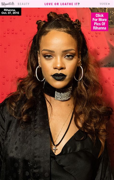 Top Naija Celebrity Gist Photos Rihannas Dark Lips And Mini Buns As