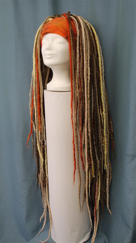 Dreadlocks Hat With 145 Dreads From Extrafein Merino Wool With Mugasilk