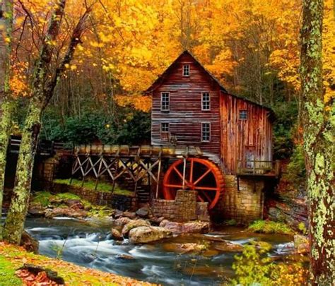 Autumn Colors Glade Creek Grist Mill West Virginia Scenic