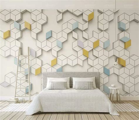 Murwall Geometric Wallpaper Honeycomb Pattern Wall Mural