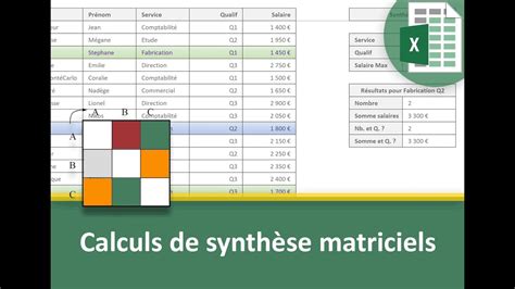 Calculs Matriciels Excel