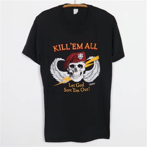 vintage kill em all let god sort em out 1986 shirt in 2021 1986 shirts shirts mens tops