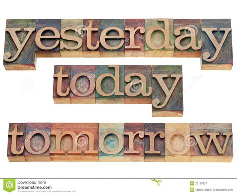 Yesterday Today Tomorrow Stock Image Image Of
