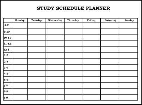 Printable Blank Study Plannercalendar Template Pdf Word Excel