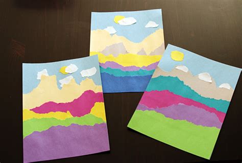Creating Torn Paper Landscapes Make And Takes