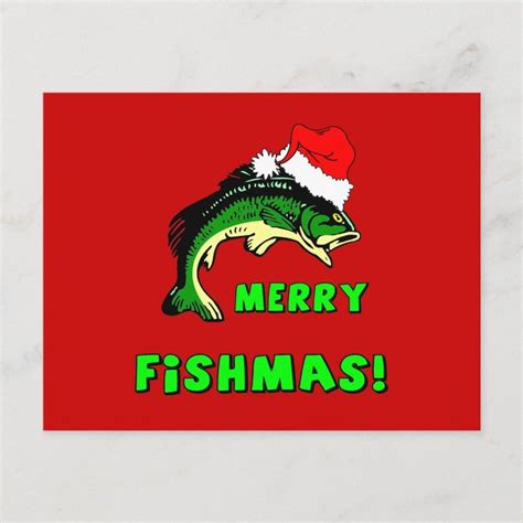 Funny Christmas Fishing Holiday Card Zazzle Fishing Christmas