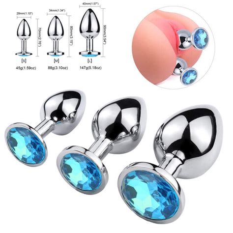 Pcs Anal Plug Diamond Stainless Steel Butt Plugs Male Prostate Use Lubricant Us Ebay
