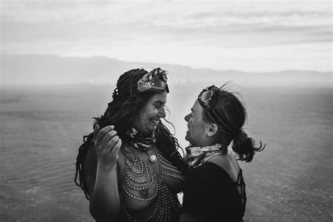 Same Sex Wedding Ceremony Duing The Dust Storm At Burning Man