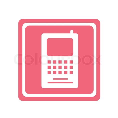 Cellular Phone Icon In Pink Stock Vector Colourbox