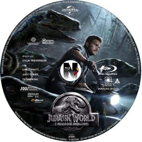 Label Bluray Jurassic World O Mundo Dos Dinossauros Dvd Cover