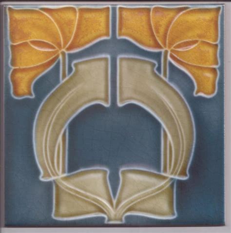 Art Nouveau Arts And Crafts Stylised Floral Tile Ref 28 Pilgrim Tiles
