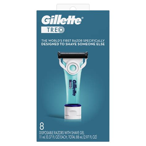 Gillette TREO Caregiver Razor with Built-in Shave Gel, 8 ct - Walmart.com