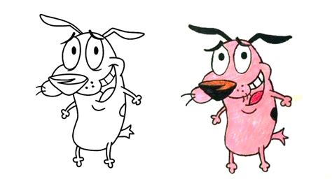 How To Draw Cowardly Dog Easy How To Draw Courage The Cowardly Dog