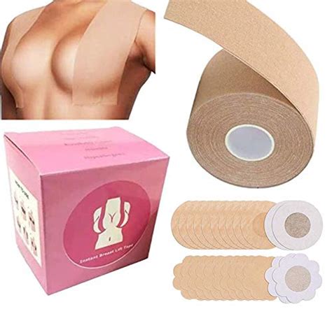 Boobs Tape Breast Lift Tape 2 X 16 And 10 Pair Disposable Round Nipple Cover Push Up Boobs