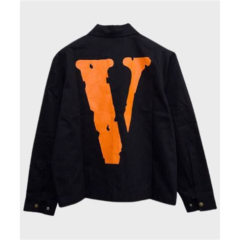 Orange Vlone Jacket Fashion Black Cotton Jacket