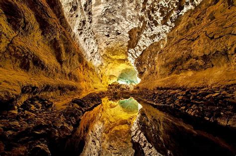 Cueva De Los Verdes Gran Canaria Reflection Cave Canary Islands