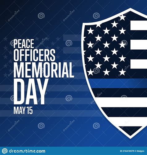 Peace Officers Memorial Day May 15 Holiday Concept Stock Vector