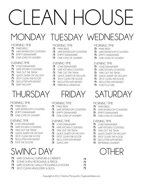 Free Printable House Cleaning Schedule Cleaning Schedule Free Gambaran