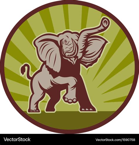African Elephant Charging Attacking Royalty Free Vector