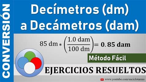 Conversión De Decimetros A Decámetros Dm A Dam Metodo Fácil Youtube