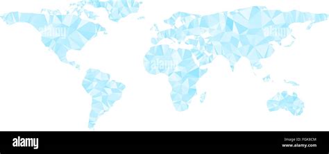 Digital Blue World Map Is Shining Diamond Triangles Style Vector