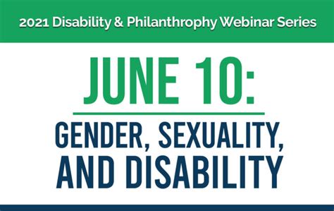 Disability And Philanthropy Webinar Series Gender Sexuality And