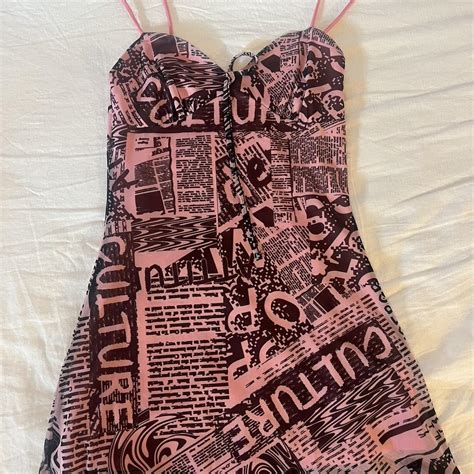 Urban Outfitters Womens Pink And Black Dress Depop