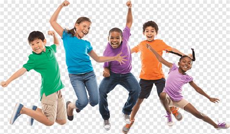 Five Children Jumping Child Ymca Summer Camp Play Party Children