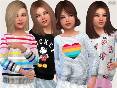 Winter Sweaters For Girls 02 By Pinkzombiecupcakes Sims 4 Female Clothes
