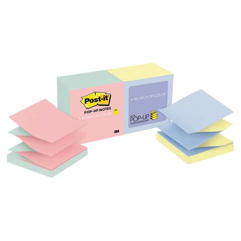 Post It Pop Up Notes Alternating Marseille Colors 3 X 3 12 Pack