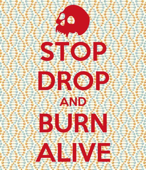 Stop Drop And Burn Alive Poster Jayden Keep Calm O Matic